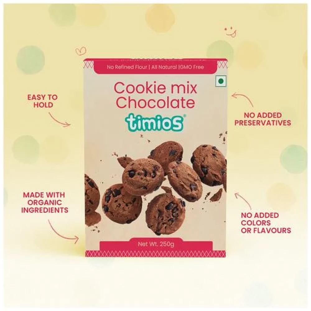 Timios Chocolate Cookie Mix - Made With Multigrain, 250 g Box-7.webp